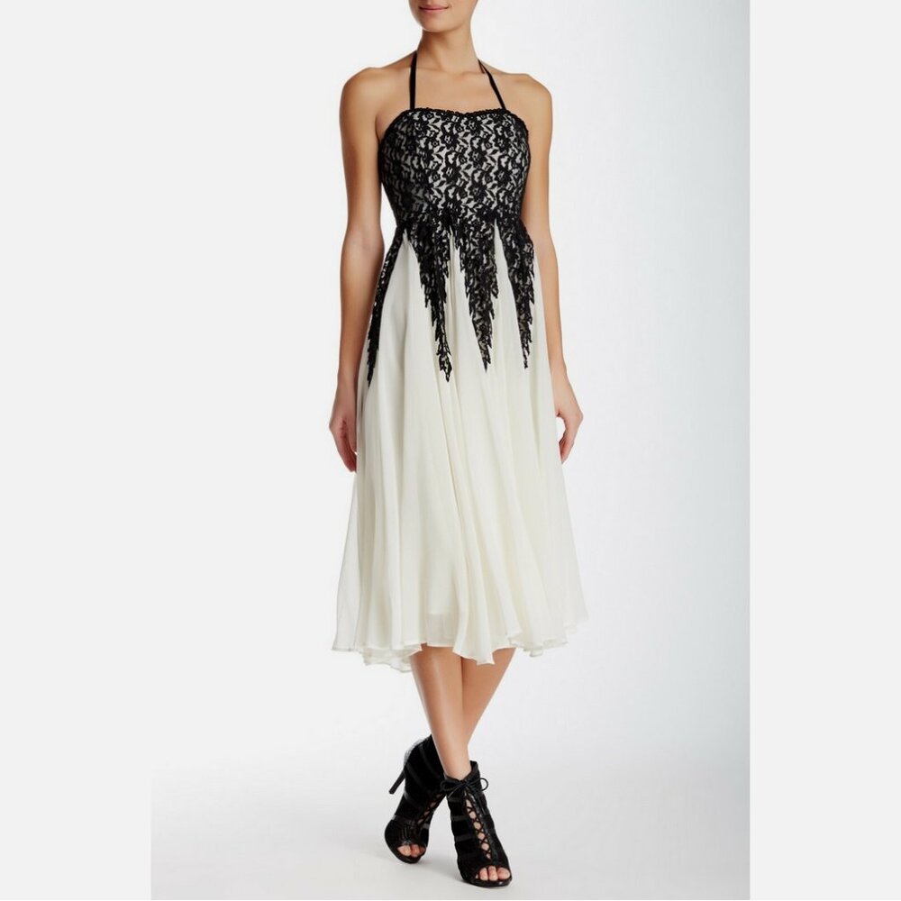 NWOT Free People Freda Midi Flared Ball Gown Ivory Combo - Picture 7 of 12